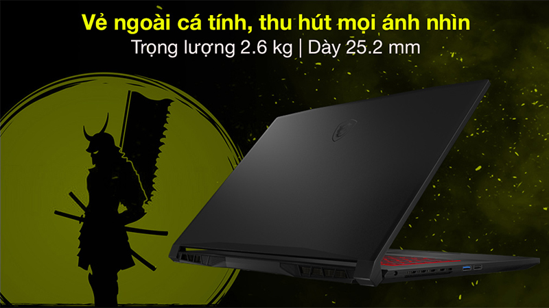 MSI Katana GF76 có vẻ ngoài cá tính và cấu hình vượt trội bên trong